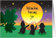 Welcome Home from Camp Son with Campers at Sunset Campfire card