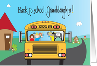 Back to School for Granddaughter, School Bus with Children card