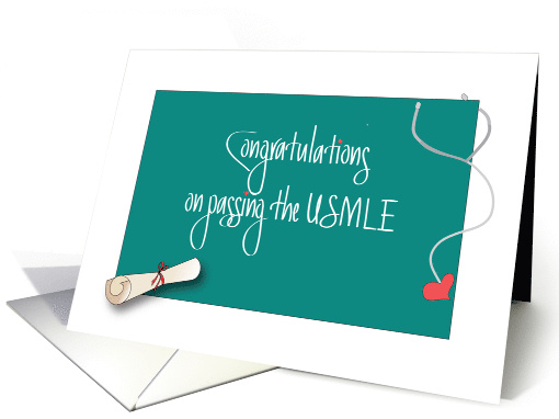 Congratulations on USMLE Exam, Diploma and Stethoscope card (1294408)