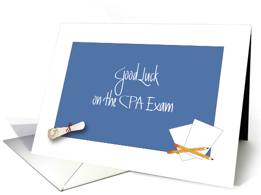 Good Luck on the CPA Exam, Diploma and Papers card (1294466)