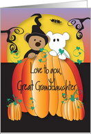 Halloween for Great Granddaughter, Pumpkin Peeker Bears card
