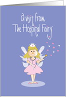 Hospital Fairy Get Well Card, with Nurses Hat and Hearts card