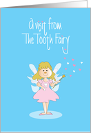 Tooth Fairy, with Fairy Wings and Wand with Hearts card