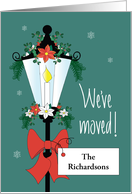Christmas We’ve Moved with New Address Decorated Street Light card