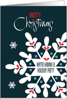 Hand Lettered Invitation to Christmas Holiday Party Large Snowflake card