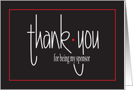 Hand Lettered Thank You for Being My Sponsor, with red accents card