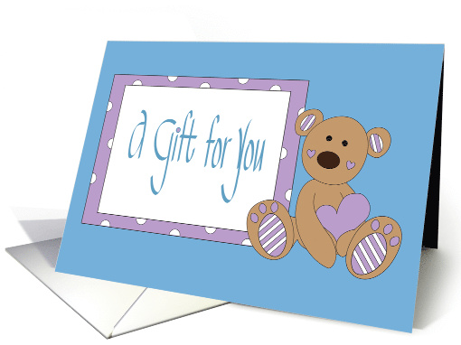 Hand Lettered Gift for Your Baby Boy, Stuffed Bear & Heart card