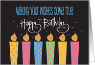 Birthday Gift Enclosed, Candles & Making Your Wishes Come True card