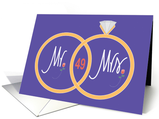 49th Wedding Anniversary Congratulations, Overlapping Rings card