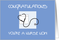 Graduation Congratulations for New Nurse, Stethoscope in Pocket card