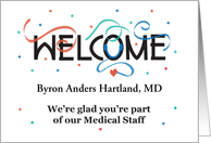 Festive Welcome to Our Medical Staff, with Custom Name card