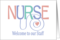 Welcome to our Nursing Staff, Pastel Curling Stethoscope Cord card