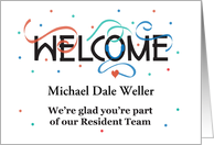 Festive Welcome to our Resident Team, with Custom Name card