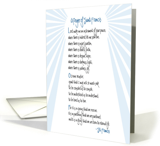Prayer of St. Francis, Life Encouragement in Handlettering card
