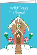 First Christmas for Newlyweds, Enchanting Gingerbread House card
