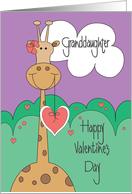 Valentine’s Day for Granddaughter, Giraffe with Bow and Heart card