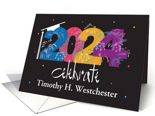Hand lettered 2024 Graduation Large Colorful Date with... (1348014)