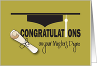 Graduation Congratulations Masters Degree, Tassel & Diploma card