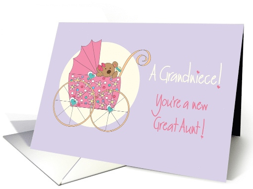Becoming a Great Aunt for Grandniece, Bear in Stroller card (1349382)