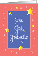 Congratulations for Good Grades for Granddaughter card