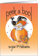 Baby’s 1st Halloween Peek-a-Boo Mouse in Witch Hat and Pumpkin card