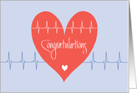 Congratulations on Pacemaker Surgery, Heart & Heart waves card