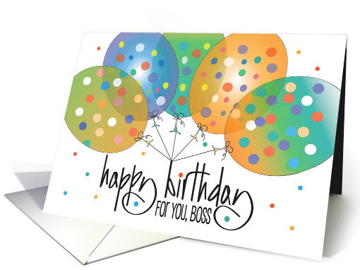 Hand Lettered Birthday for Boss with Five Polka Dot... (1365466)
