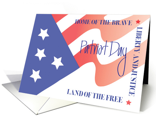 Hand Lettered Patriot Day, Flowing American Flag with... (1367790)