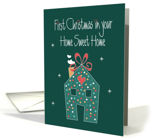 New Home Congratulations, Polka Dot Paper House Home Sweet Home card