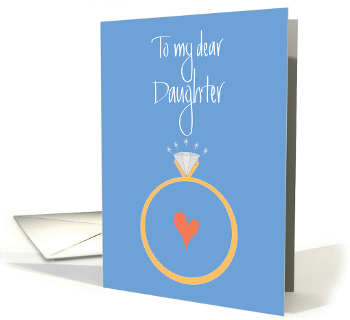 Daughter Engagement Congratulations, Diamond Ring & Heart card