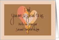 Father’s Day for Dad, From Son & Daughter-in-Law, with Hearts card