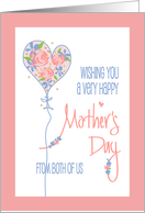 Hand Lettered Mother’s Day from Both of Us with Heart-Shaped Balloon card