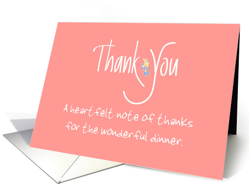 Floral Thank You for Dinner, Custom Personalization on card (1376316)