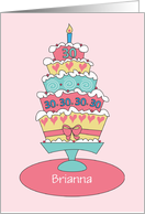 Birthday 30 Year Old Custom Personalized Name Stacked Cake card