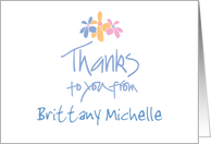 Thank you Personalized Blank Note Card - Thanks to You card