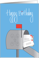 Birthday for Mailperson, Mailbox Filled with Letters card