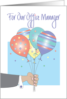 Birthday for Office Manager, Festive Patterned Balloons card
