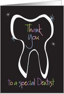 Hand Lettered Thank you to a Special Dentist with Sparkling Tooth card