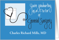 Graduation for Doctor of General Surgery, with Custom Name card