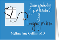 Graduation for Doctor of Emergency Medicine, Custom Name card