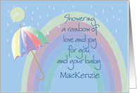 New Baby Congratulations, Custom Name with Rainbow card