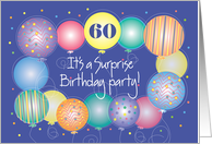 Surprise 60 Year Old Birthday Party Invitation with Balloon Border card