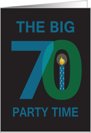 Birthday Party Invitation for 70 Year Old, The Big 70 Party Time card