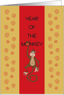 Chinese New Year, General Year of Monkey 2028 with Monkey card