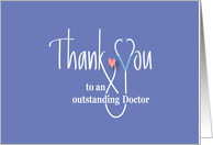 Hand Lettered Thank you to Doctor, with stethoscope and pink heart card