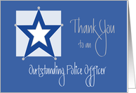 Hand Lettered Thank You to Outstanding Police Officer, with Star card
