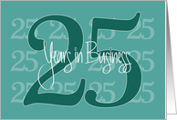 Business Anniversary for 25 Years, Repeated Numbers card