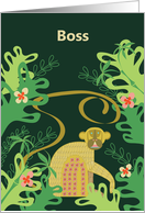 Chinese New Year 2028, Year of Monkey, for Boss with Jungle Monkey card