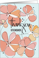 Hand Lettered Floral Thank you to Groomsman in Wedding card