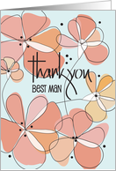 Hand Lettered Floral Thank you for being My Best Man in Wedding card